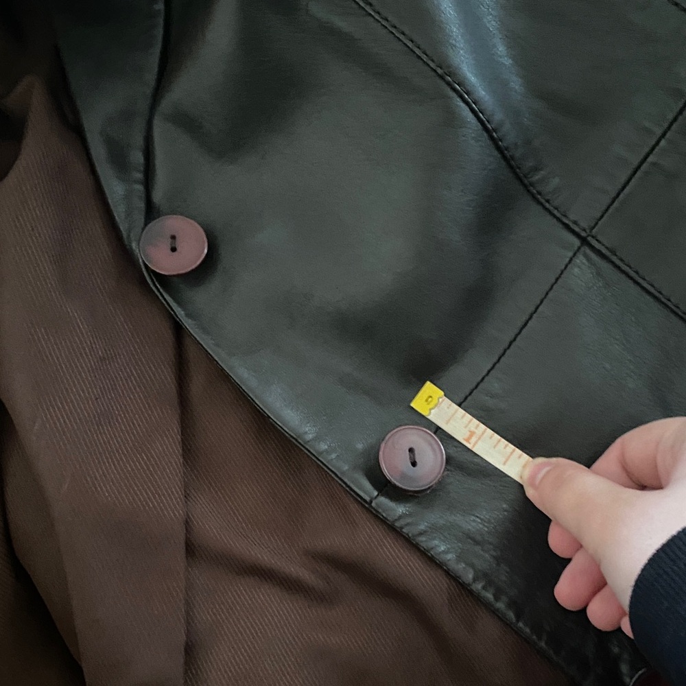 Zara Sleek Black Genuine Real Leather Jacket: Black and Brown - Picture 13 of 16